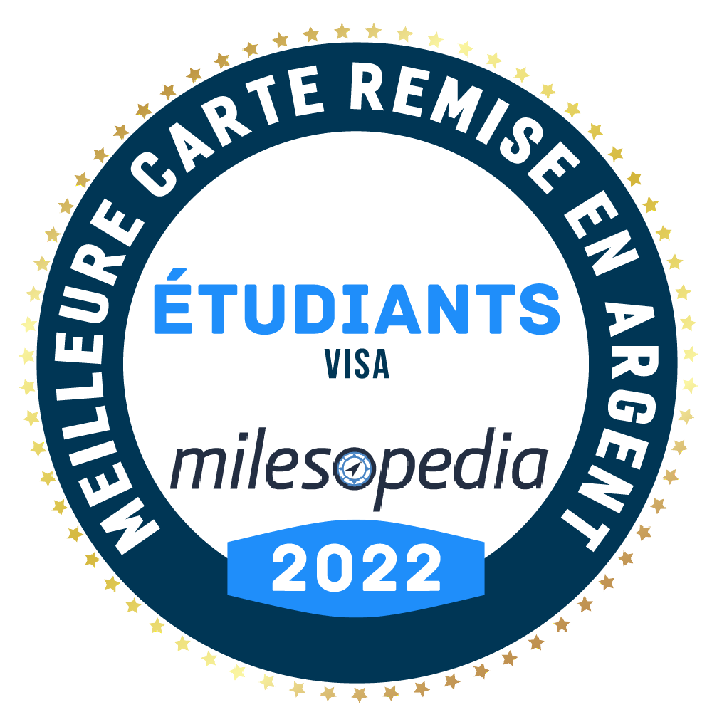  Logo du prix Milesopedia 2022 de la meilleure carte Visa pour étudiants avec remise en argent.