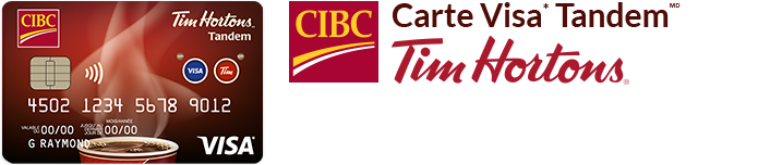 Carte Visa Tandem CIBC Tim Hortons, logo CIBC et logo Tim Hortons