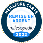 Logo du prix Milesopedia de la Meilleure carte remise en argent 2022 dans la catégorie Épicerie.