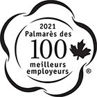 Logo du Palmarès 2021 des 100 meilleurs employeurs.
