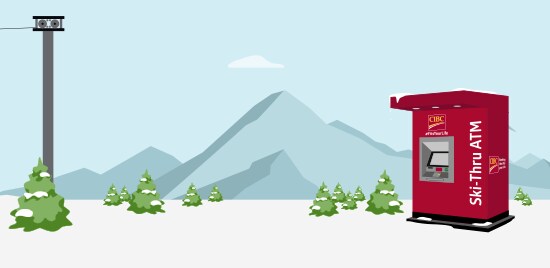 A CIBC ATM on a ski hill.