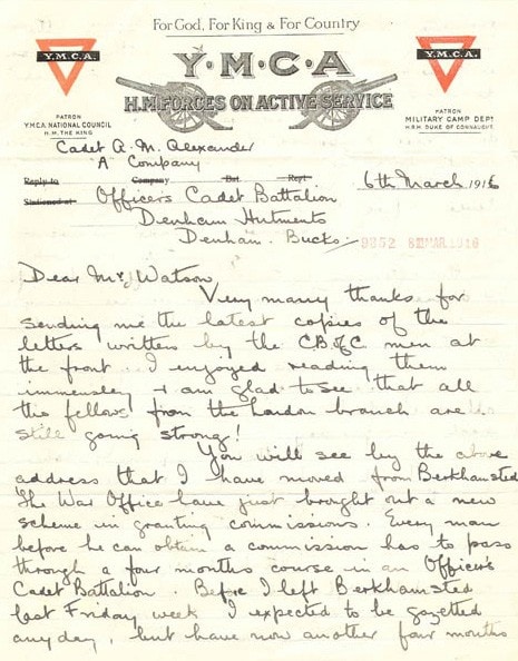 Lettre datée du 6 mars 1916