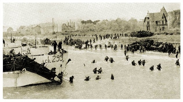 Débarquement de 299 troupes sur les plages de Normandie le jour J, le 6 juin 1944
