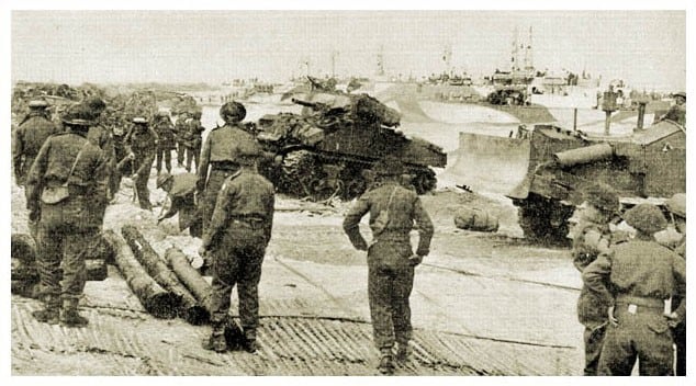 Canadians land on the beachhead
