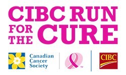 CIBC Run for the Cure, Canadian Cancer Society, Canadian Breast Cancer Foundation and CIBC logos