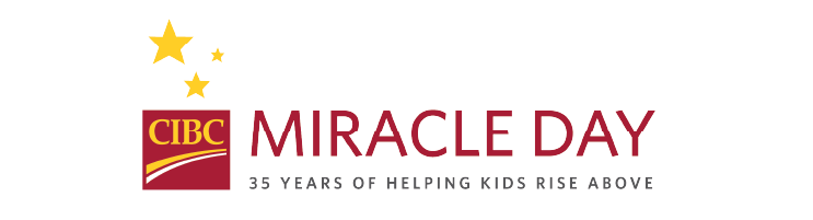 CIBC Miracle Day logo. Thirty-five years of helping kids rise above