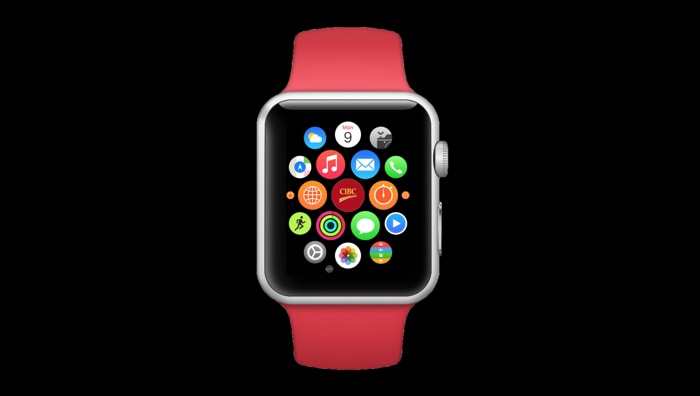 Apple watch showing the home screen