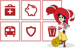 An illustration of Magnus standing in front of some Card Deck icons.