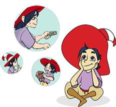An illustration of a pensive Magnus, surrounded by thought bubbles featuring him doing various daily activities.