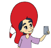 Magnus using his smartphone.
