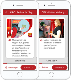 Des téléphones intelligents affichent desjeux de cartes CIBC
