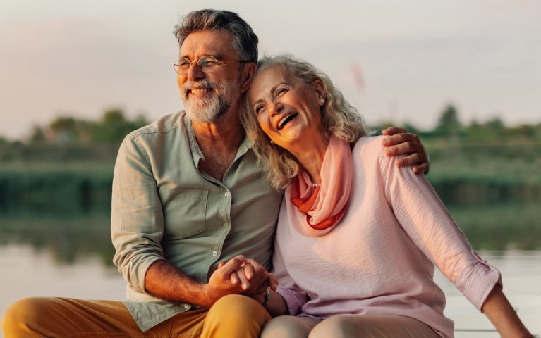 Woman on her computer at home
