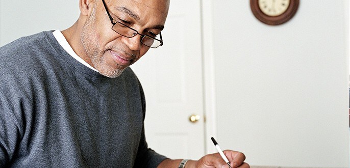 A man doing bookkeeping