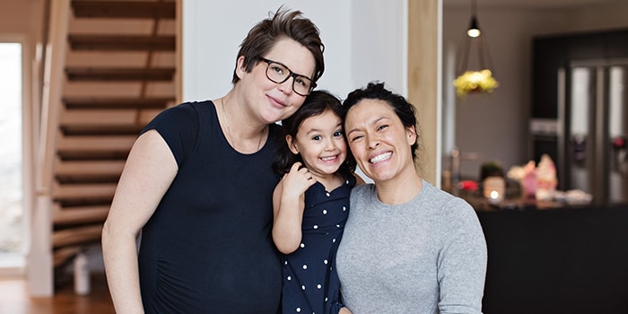 A happy couple with their kid