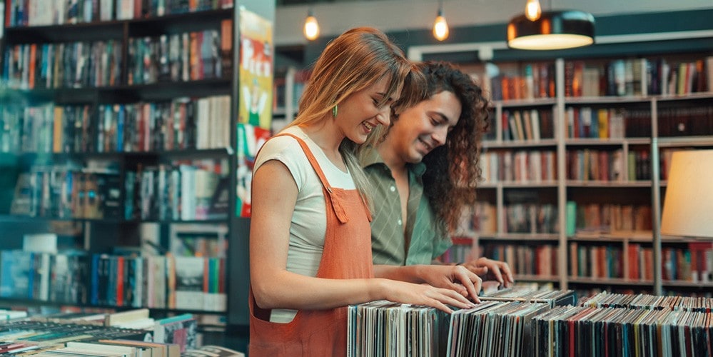 Woman looking at smartphone