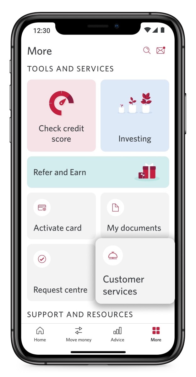 Smartphone showing how to set up CRA direct deposit
