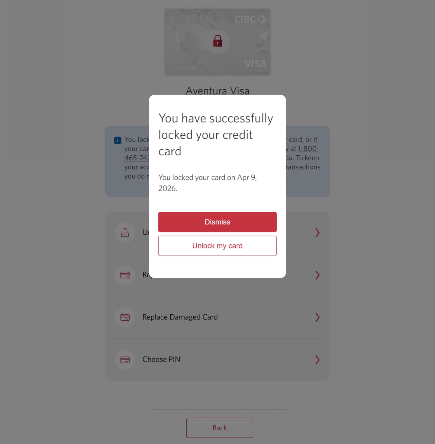 Demo screen 6: Dialog overlay with a confirmation message. A pulsing animation highlights the "Dismiss" button.