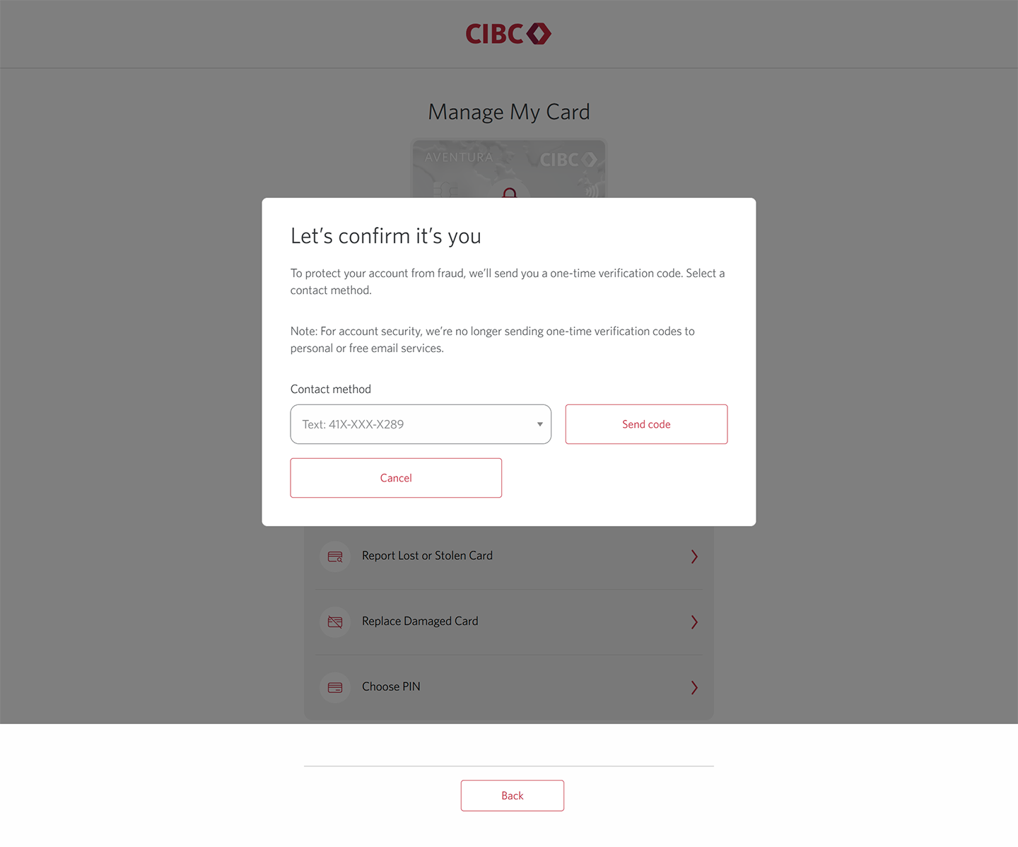 Demo screen 8: Dialog overlay with a form to confirm identity. A pulsing animation highlights the "Send code" button.