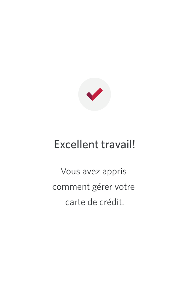 Écran 13 de la démonstration : Message de confirmation indiquant que la démonstration est terminée. Aucune animation dynamique.