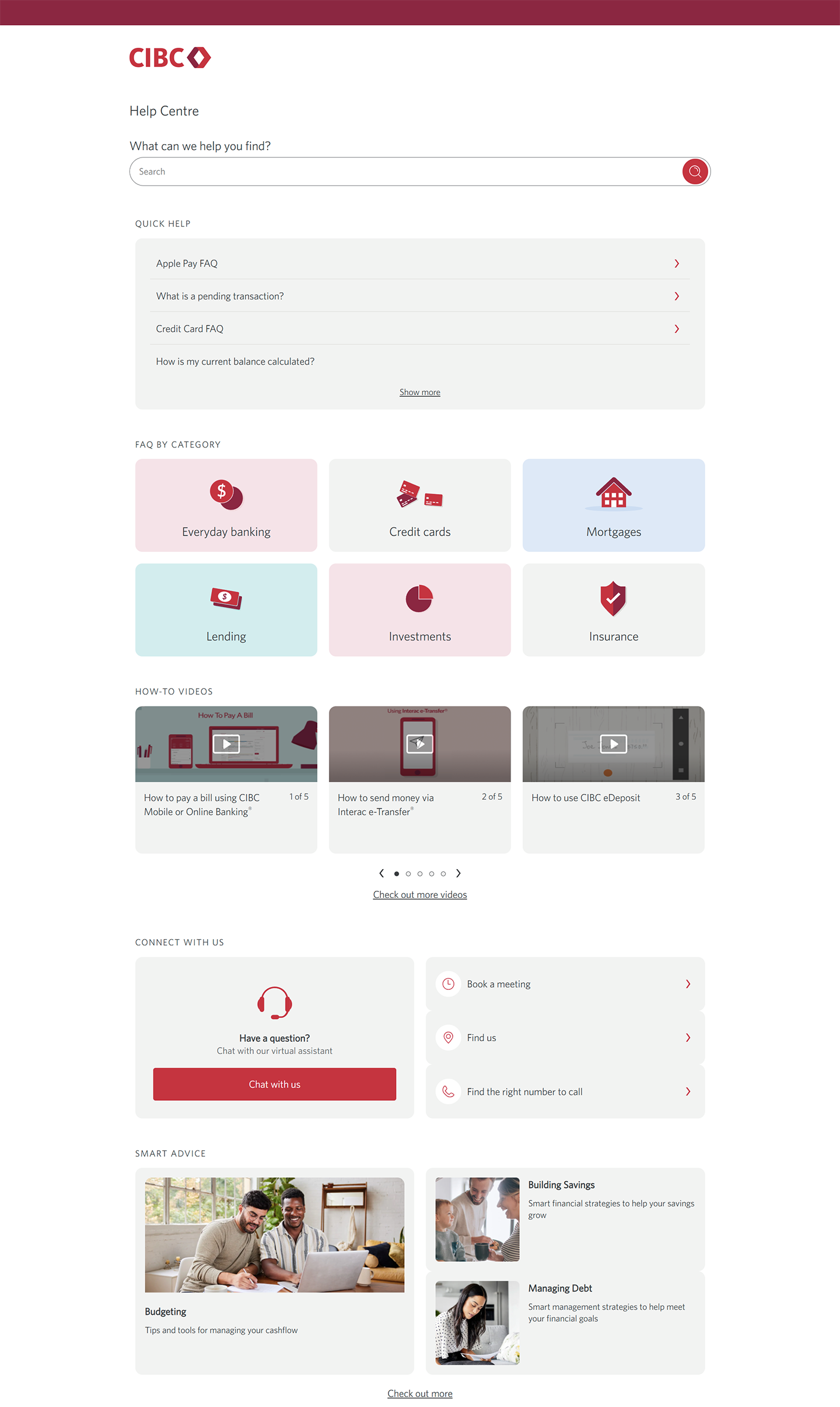 Demo screen 12: Help Centre page. No pulsing animation.