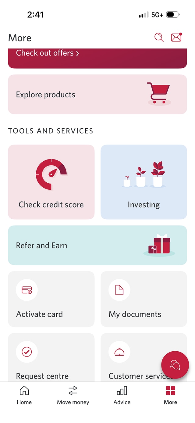 Demo screen 3: CIBC Mobile App More menu. A pulsing animation highlights the "My documents" button.