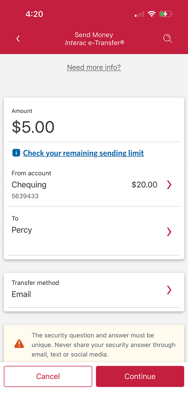 Demo screen 10: CIBC Mobile Banking App send money page. A pulsing animation highlights the "To" button.