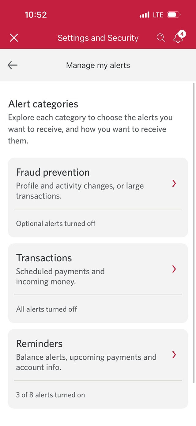 Demo screen 11: Manage my alerts page. A pulsing animation highlights the "Reminders" button.