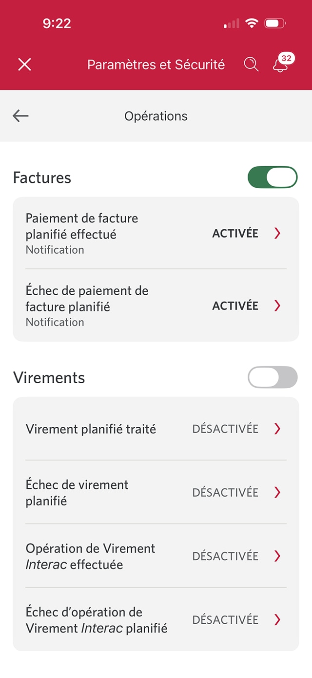 Écran 10 de la démonstration : Page Opérations. Une animation dynamique met en évidence le bouton Précédent.