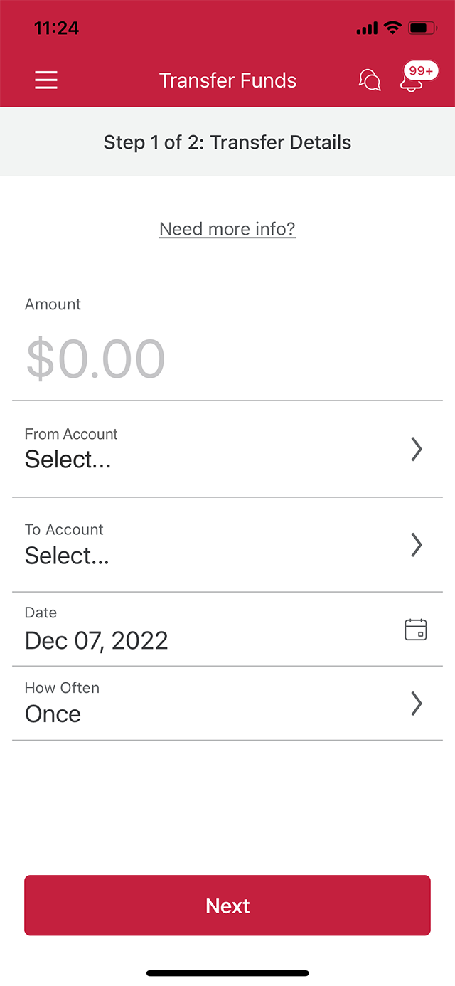 Demo screen 4: CIBC Mobile Banking App transfer details page. A pulsing animation highlights the "Amount" field.