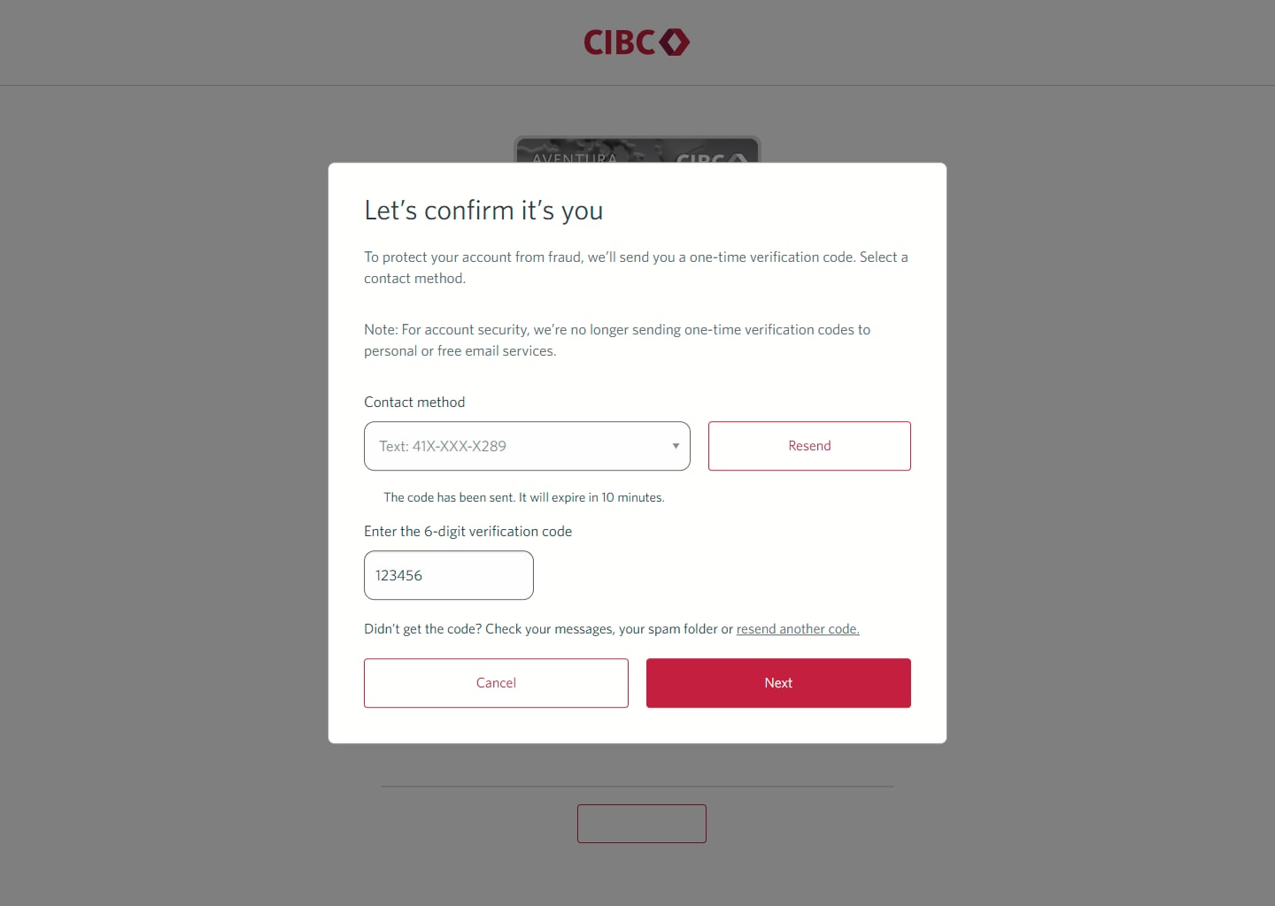 Demo screen 8: Dialog overlay with a form to confirm identity. A pulsing animation highlights the "Next" button.
