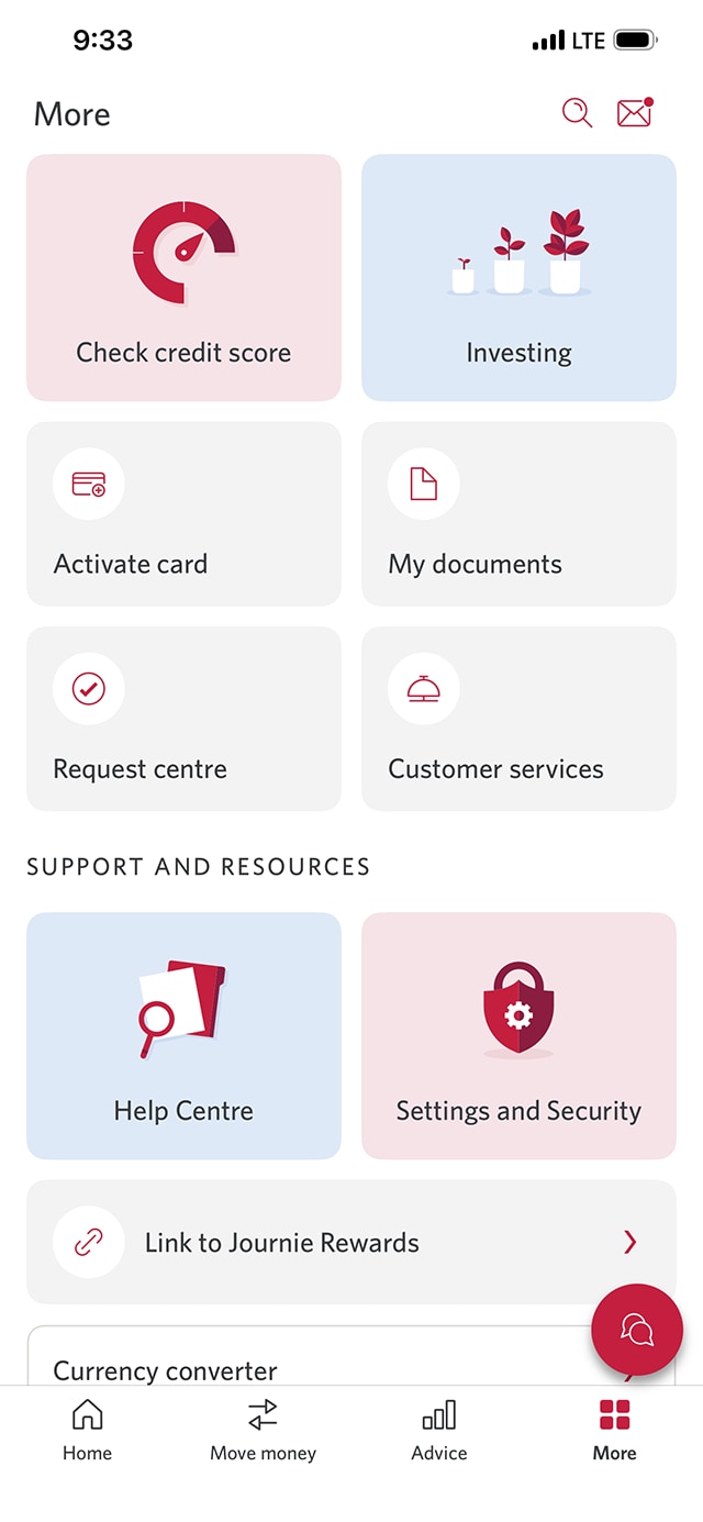 Demo screen 20: CIBC Mobile Banking App More options menu. A pulsing animation highlights the "Activate card" button.