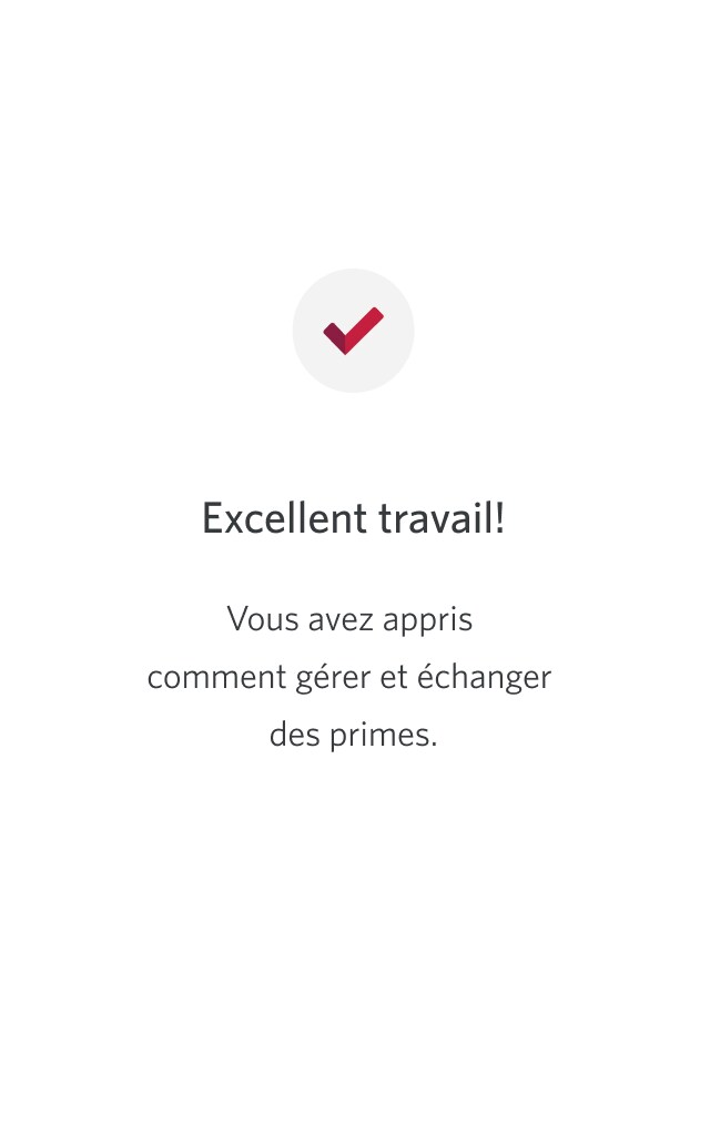 Écran 16 de la démonstration : Écran d’achèvement. Aucune animation dynamique.