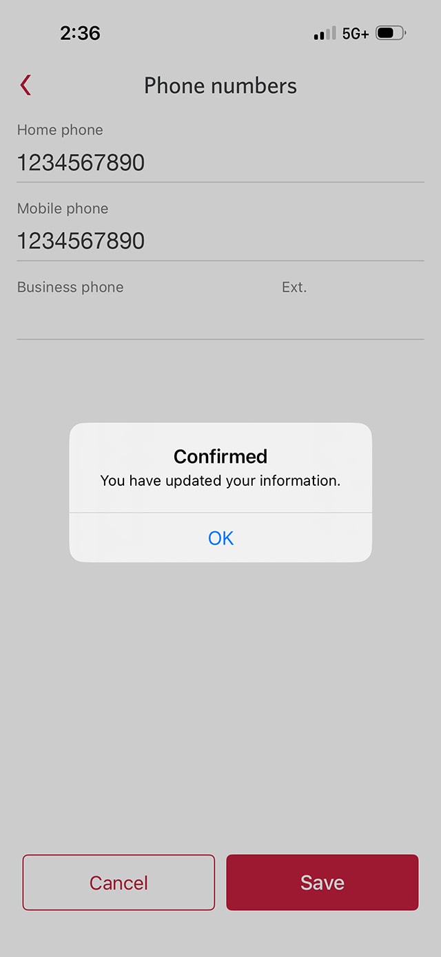 Demo screen 7: "Phone numbers" screen with entry fields. No pulsing animation.