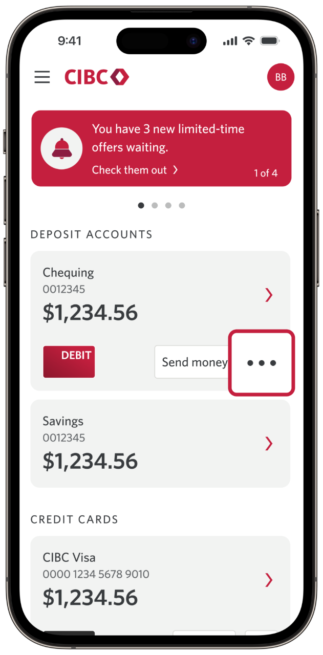 image of CIBC mobile app.