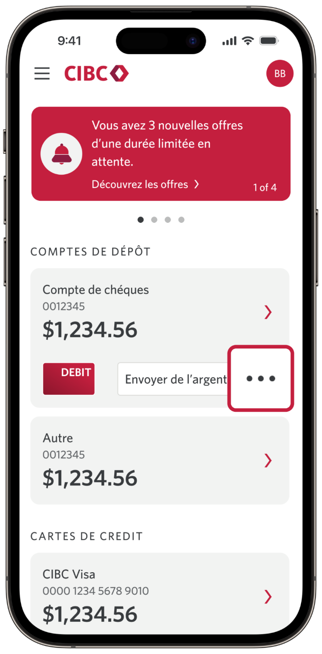  image de l’application mobile CIBC.