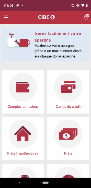 Ouverture d’un compte avec l’Appli Services bancaires mobiles CIBC