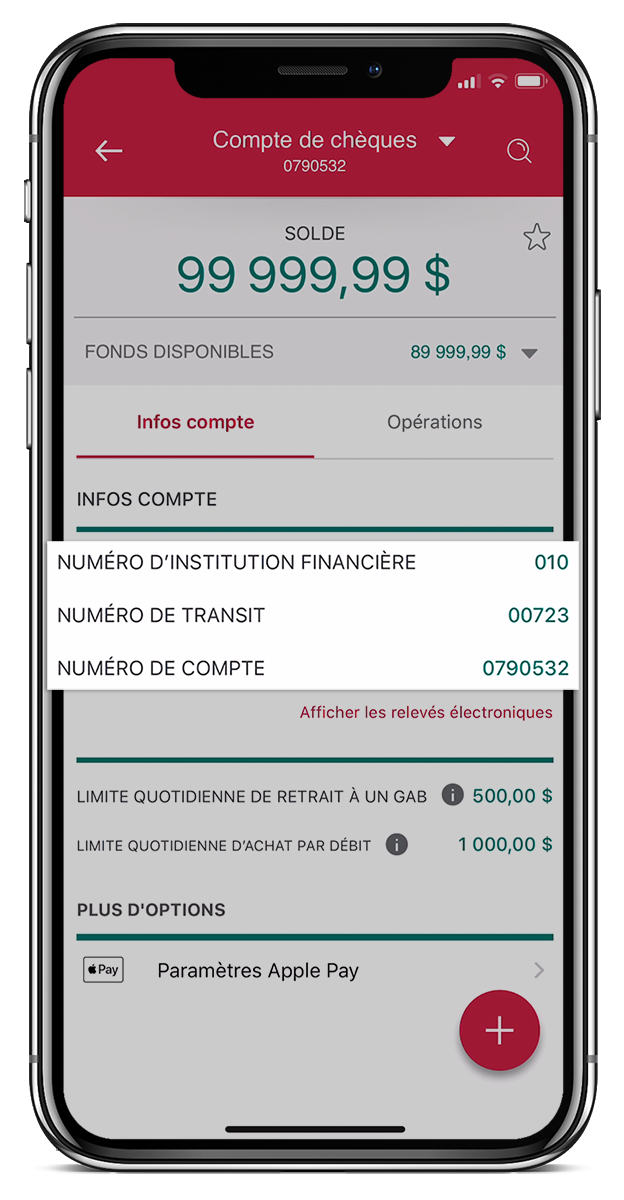 Smartphone showing how to get your direct deposit information on your mobile device