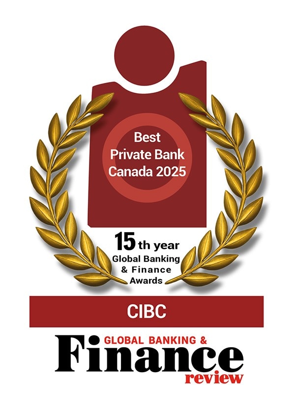  Best Private Bank Canada 2025. 15th year Global Banking & Finance Awards. CIBC Global Banking & Finance review.