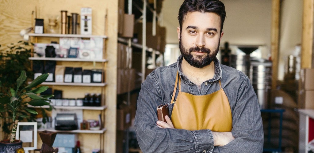 Man standing in his workshop