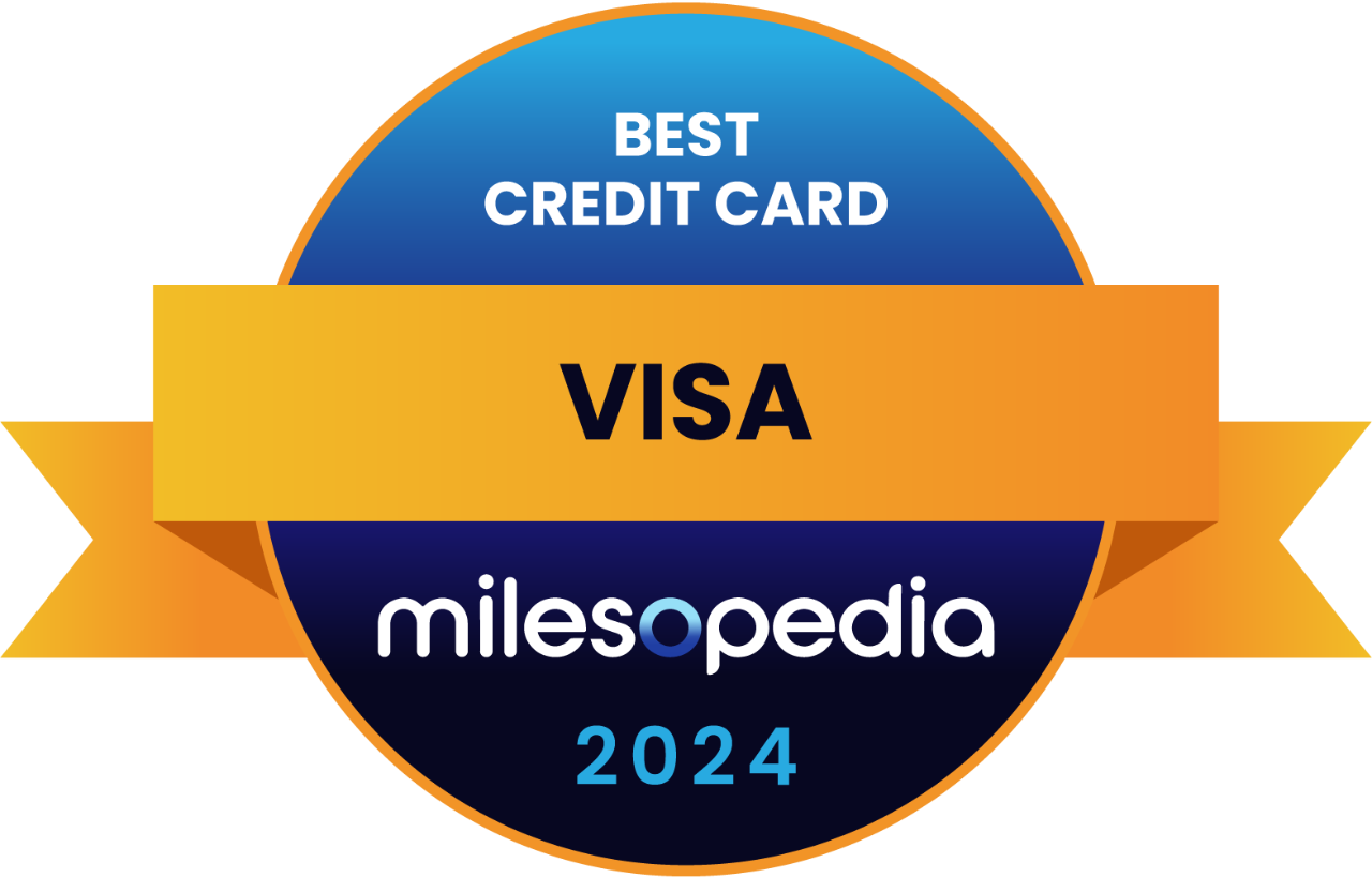 Best Credit Card Visa 2024 Milesopedia award logo.