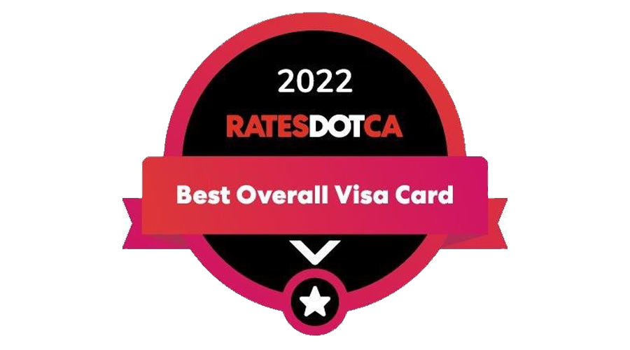 Rates.ca Best Overall Visa Credit Card 2022 logo.