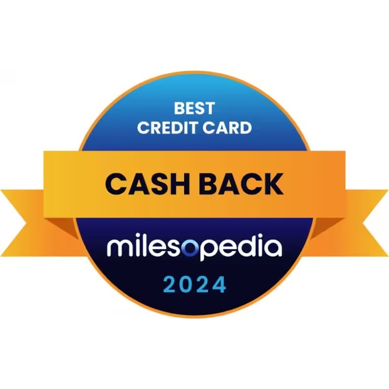  Best cash back Credit Card Visa 2024 Milesopedia award logo.