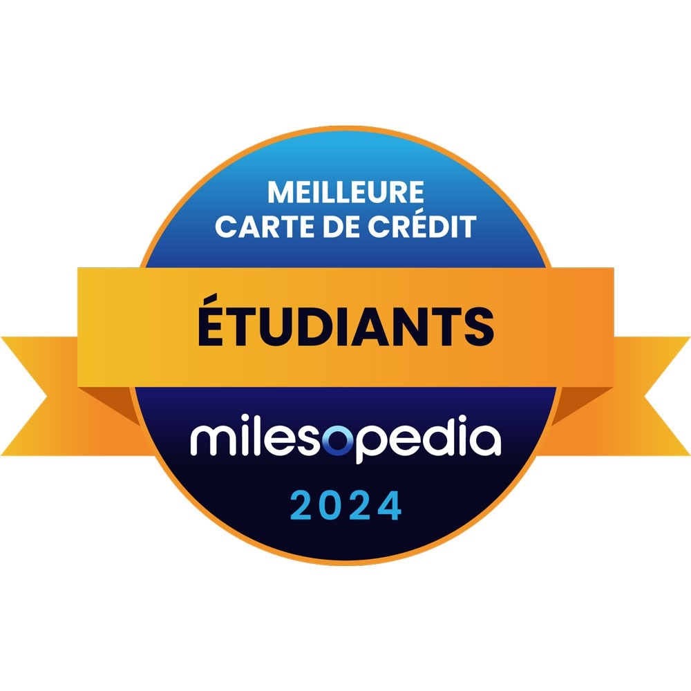 Logo du prix Milesopedia 2024 de la meilleure carte de crédit étudiants.