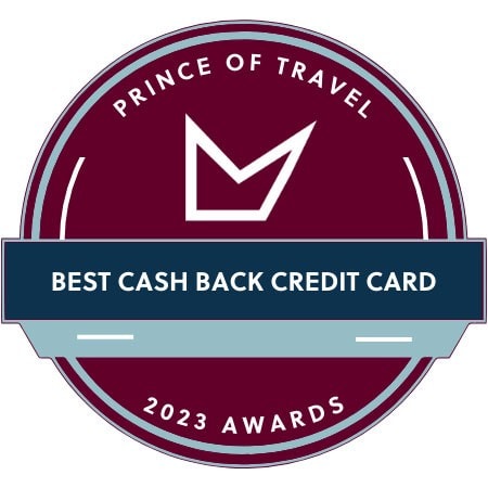 Logo du prix Prince of Travel 2023 de la meilleure carte de crédit remise en argent.