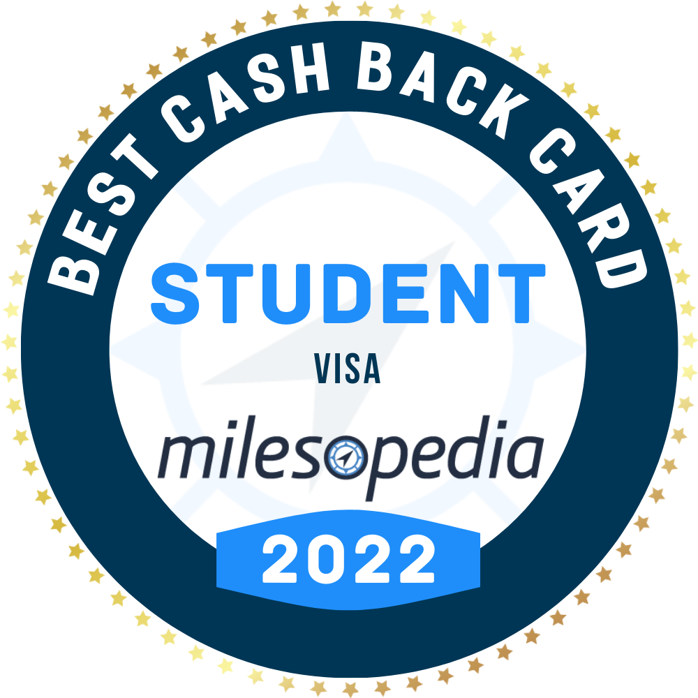 2022 Best Student Cash Back Visa card Milesopedia logo.