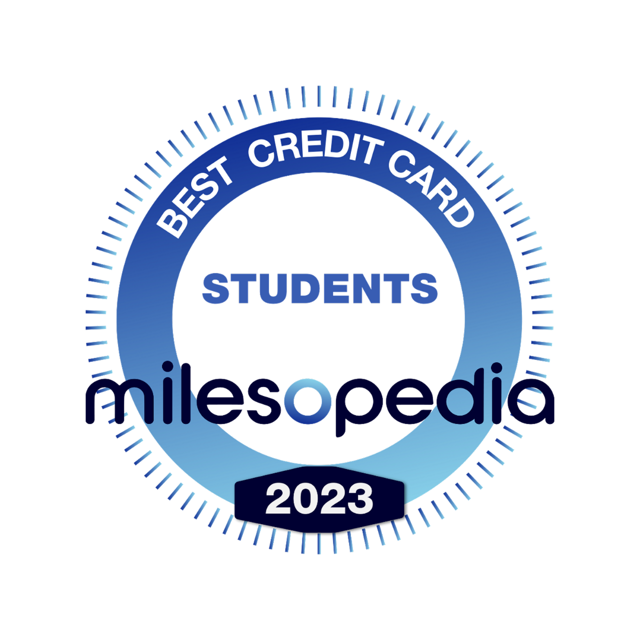  2023 Best Students Credit Card Milesopedia logo.