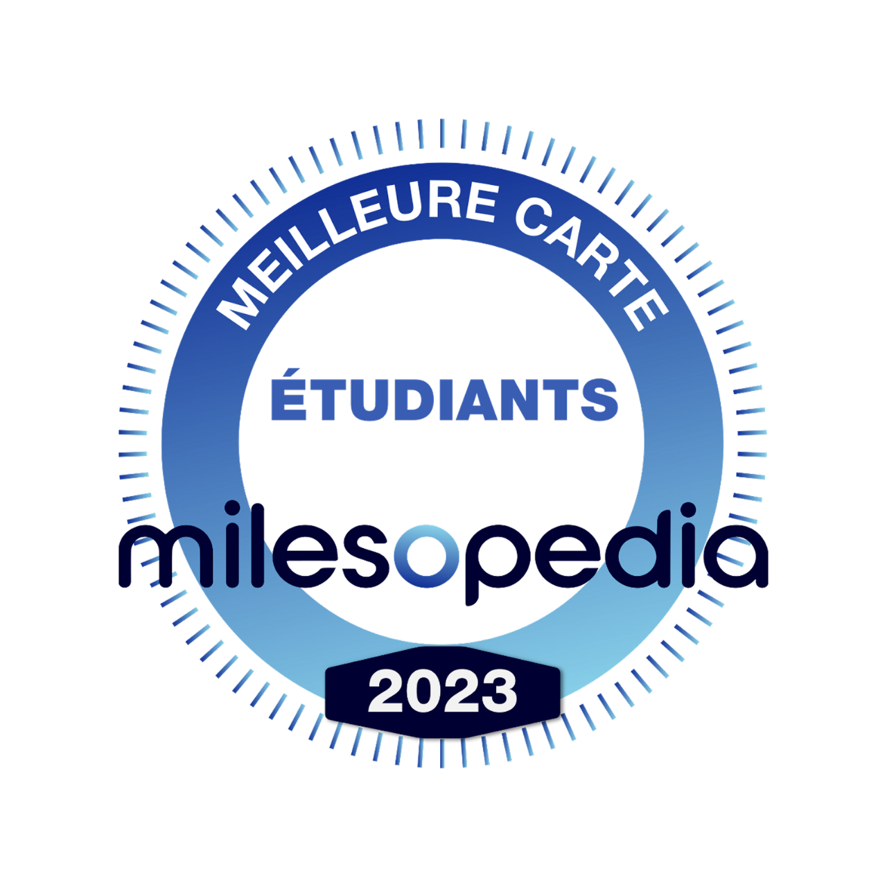  2023 Best Students Credit Card Milesopedia logo.