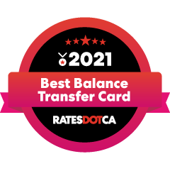 2021 Best Balance Transfer Card Rates.ca award logo