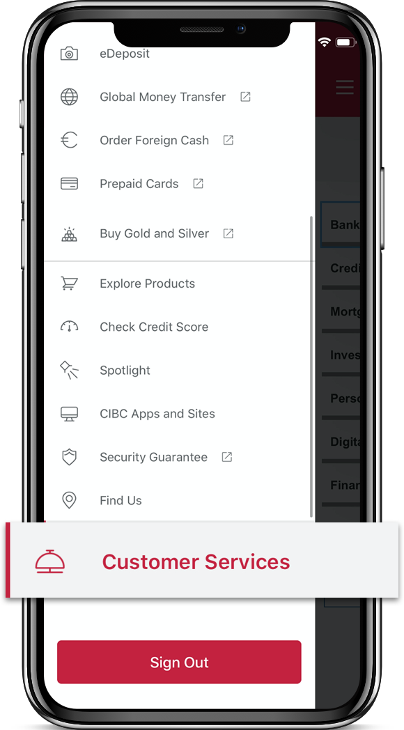 Smartphone showing how to set up CRA direct deposit