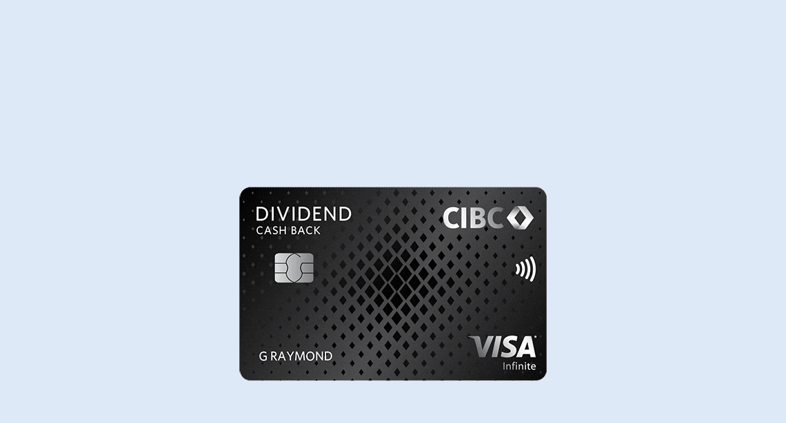 CIBC Dividend Visa Infinite Card morphing into shopping bags.